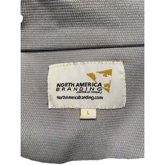 North America Branding Gray Softshell Jacket Men’s Large Hooded Octopus Patch - Picture 10 of 16